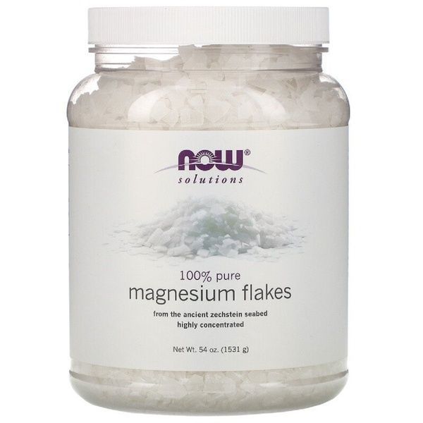 Магнієві пластівці, 100% чистоти, Magnesium Flakes, Solutions, Now Foods, 1531 гр (3,37 фунта),  Now Foods фото
