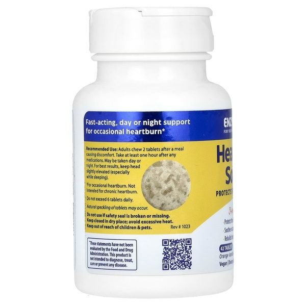 Комплекс для полегшення печії, смак апельсину та ванілі, Heartburn Soothe, Enzymedica, 42 жувальні таблетки,  Enzymedica фото