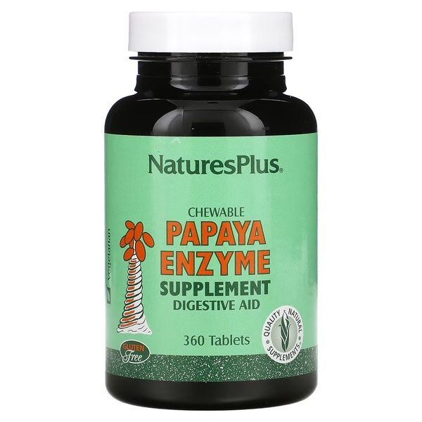 Ферменты Папайи, Chewable Papaya Enzyme Supplement, Natures Plus, 360 жевательных таблеток,  Natures Plus фото