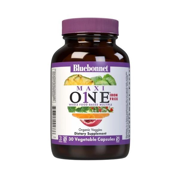Мультивітаміни без заліза, MAXI ONE Iron Free, Bluebonnet Nutrition, 30 вегетаріанських капсул,  Bluebonnet Nutrition фото