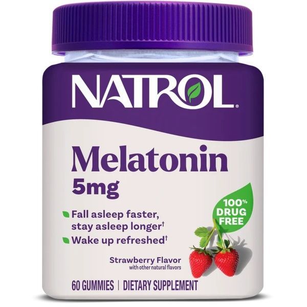 Мелатонин, 5 мг, вкус клубники, Melatonin, Natrol, 60 жевательных таблеток,  Natrol фото