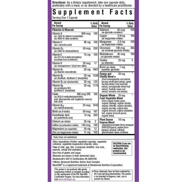 Мультивітаміни без заліза, MAXI ONE Iron Free, Bluebonnet Nutrition, 30 вегетаріанських капсул,  Bluebonnet Nutrition фото