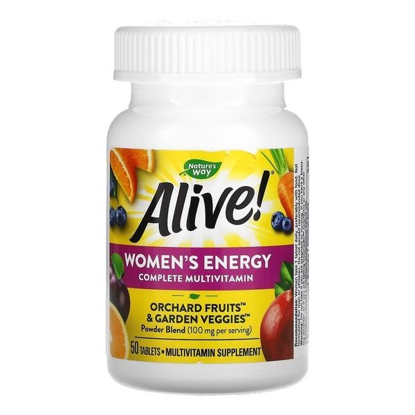 Мультивитаминный комплекс Для Женщин, Alive! Women's Energy Complete Multivitamin, Nature's Way, 50 таблеток,  Nature's Way фото