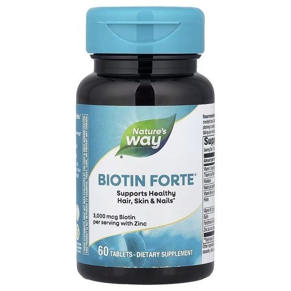 Биотин-форте с цинком, 3 мг, Biotin Forte with Zinc, Nature's Way, 60 таблеток,  Nature's Way фото