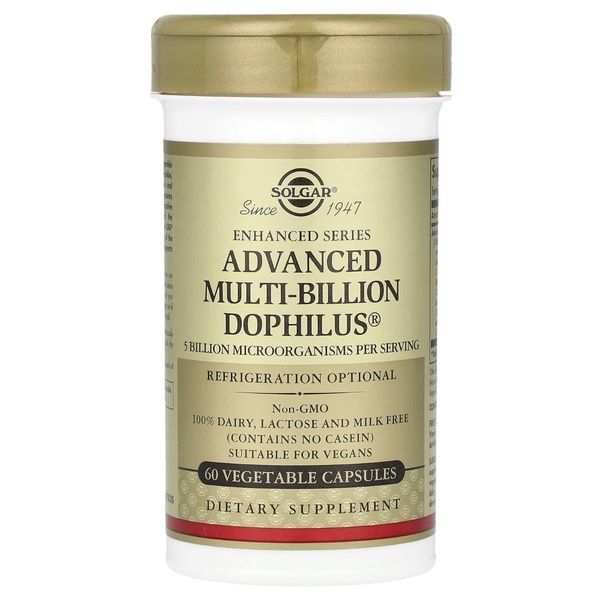 Комплексные Пробиотики Дофилус, Advanced Multi-Billion Dophilus, Solgar, 60 капсул,  Solgar фото
