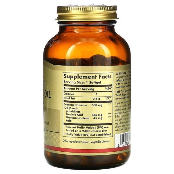 Масло Примулы Вечерней 500 мг, Evening Primrose Oil, Solgar, 90 желатиновых капсул,  Solgar фото