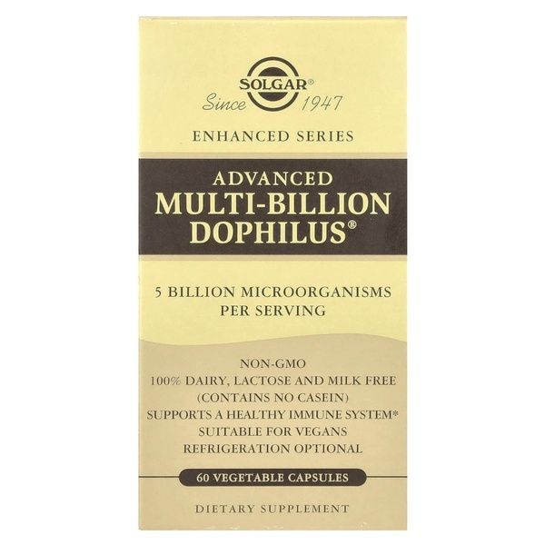 Комплексные Пробиотики Дофилус, Advanced Multi-Billion Dophilus, Solgar, 60 капсул,  Solgar фото