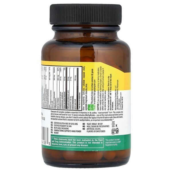 Коэнзим В-Комплекса, Coenzyme B-Complex, Country Life, 60 вегетарианских капсул,  Country Life фото