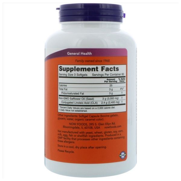 Конъюгированная Линолевая Кислота (CLA) 800 мг, Now Foods, 90 желатиновых капсул,  Now Foods фото