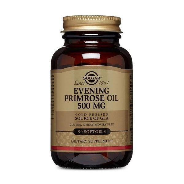 Масло Примулы Вечерней 500 мг, Evening Primrose Oil, Solgar, 90 желатиновых капсул,  Solgar фото
