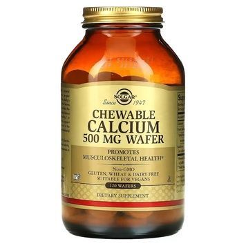 Кальцій, 500 мг, Chewable Calcium, Solgar, 120 жувальних таблеток,  Solgar фото