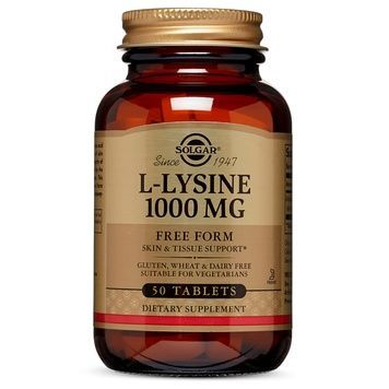 Лизин 1000 мг, L-Lysine, Solgar, 50 таблеток,  Solgar фото