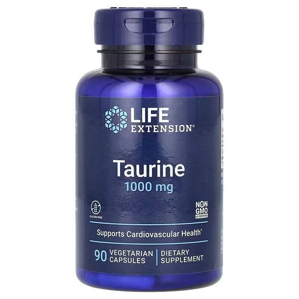 Таурин, 1000 мг, Taurine, Life Extension, 90 вегетарианских капсул,  Life Extension фото