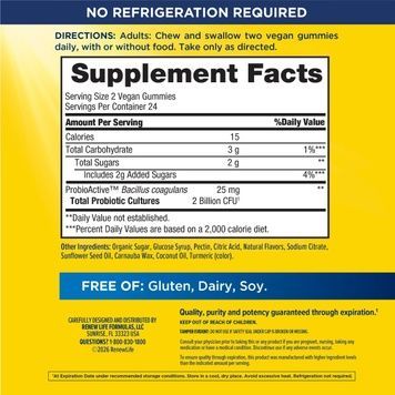 Пробіотики, 2 млрд КУО, смак малини, Ultimate Flora Extra Care Probiotic Gummies, Renew Life, 48 жувальних цукерок,  Renew Life фото