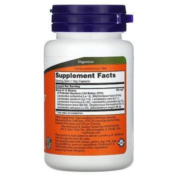 Пробиотический Комплекс Probiotic 100 Billion, Now Foods, 30 вегетарианских капсул,  Now Foods фото