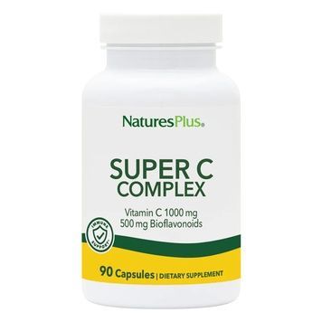 Супер Комплекс Вітаміну С 1000 мг, Біофлавоноїди 500 мг, Super C Complex, Natures Plus, 90 капсул,  Natures Plus фото