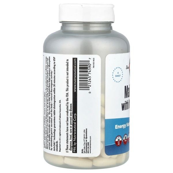 Яблочная кислота и магний, Malic Acid with Magnesium, KAL, 120 таблеток,  KAL фото