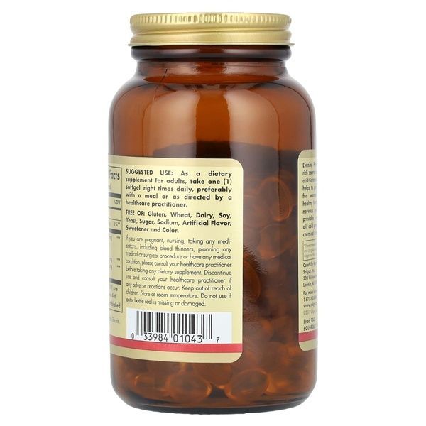 Масло Примулы Вечерней 500 мг, Evening Primrose Oil, Solgar, 180 желатиновых капсул,  Solgar фото