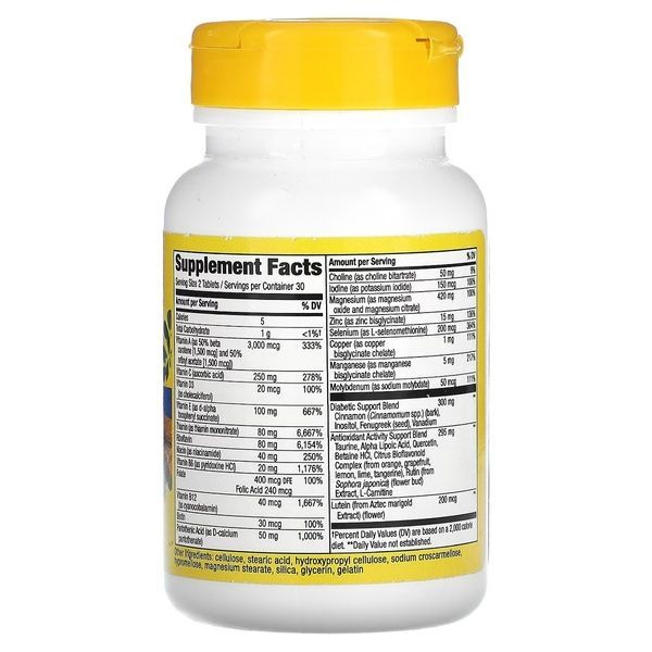 Диабетические мультивитамины, Alive! Diabetic Multivitamin, Nature's Way, 60 таблеток,  Nature's Way фото