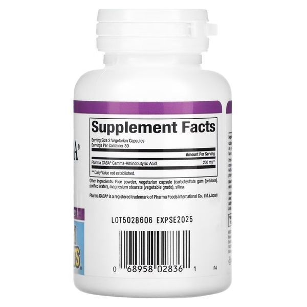 GABA (Гамма-Аминомасляная Кислота), 100 мг, Stress Relax, Pharma GABA, Natural Factors, 60 вегетарианских капсул,  Natural Factors фото