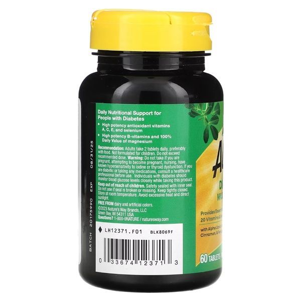 Диабетические мультивитамины, Alive! Diabetic Multivitamin, Nature's Way, 60 таблеток,  Nature's Way фото