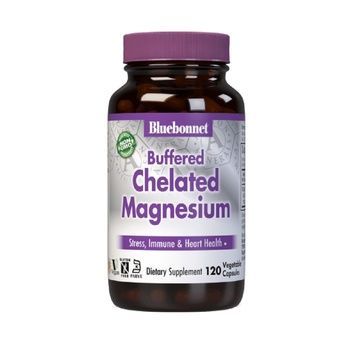 УЦІНКА Хелатний Буферний Магній 200мг, Albion, Bluebonnet Nutrition, 120 вегетаріанських капсул (тріщина на кришці),  Bluebonnet Nutrition фото