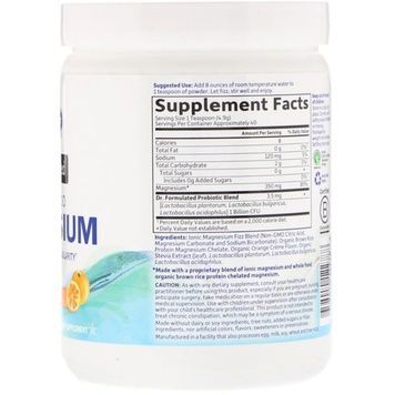 Магнієвий порошок, шипучий напій зі смаком апельсина, Whole Food Magnesium Powder, Dr. Formulated, Garden of Life, 7 унцій (197,4 г),  Garden of Life фото