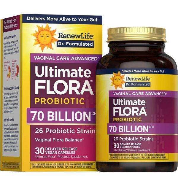 Пробіотики для жінок, 70 млрд КОЕ, Ultimate Flora Women's Vaginal Care Advanced Probiotic, Renew Life, 30 капсул,  Renew Life фото