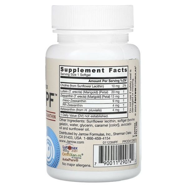 Захист очей від синього світла, MaculaPF, Carotenoid Complex, Jarrow Formulas, 30 желатинових капсул,  Jarrow Formulas фото