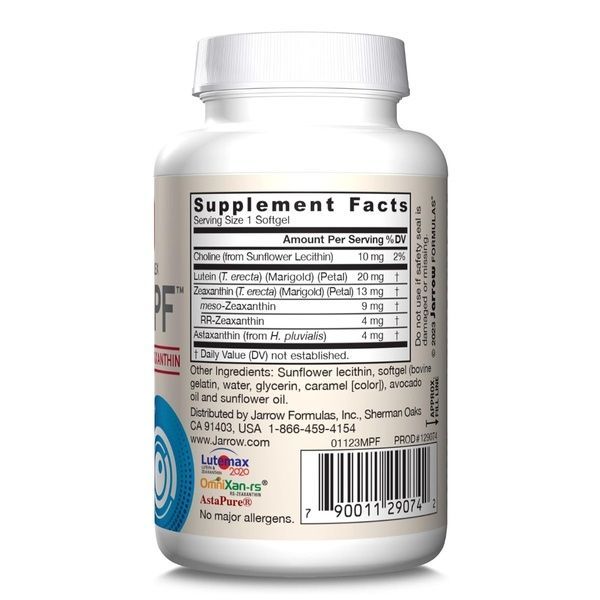 Захист очей від синього світла, MaculaPF, Carotenoid Complex, Jarrow Formulas, 30 желатинових капсул,  Jarrow Formulas фото