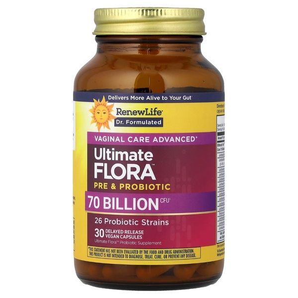 Пробіотики для жінок, 70 млрд КОЕ, Ultimate Flora Women's Vaginal Care Advanced Probiotic, Renew Life, 30 капсул,  Renew Life фото