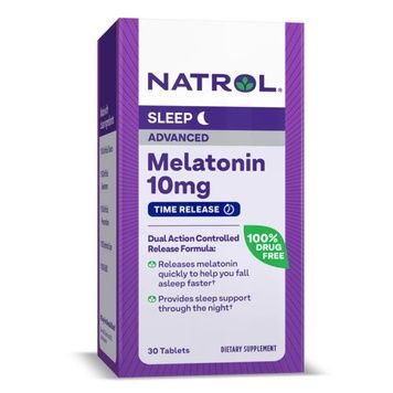 Мелатонін уповільненого вивільнення, 10 мг, Melatonin Advanced Maximum Strength, Natrol, 30 таблеток,  Natrol фото