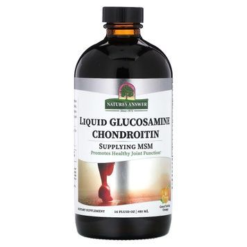 Глюкозамін-хондроїтин рідкий, апельсиновий смак, Liquid Glucosamine Chondroitin, Nature's Answer, 480 мл,  Nature's Answer фото