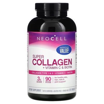 Супер Колаген з Вітаміном C та Біотином, Super Collagen + Vitamin C & Biotin, NeoCell, 270 таблеток,  Neocell фото