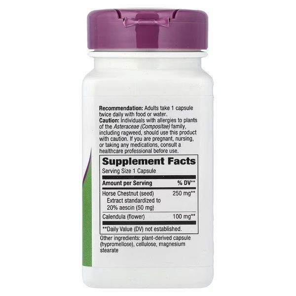Кінський каштан, преміум екстракт, 250 мг, Horse Chestnut, Premium Extract, Nature's Way, 90 вегетаріанських капсул,  Nature's Way фото