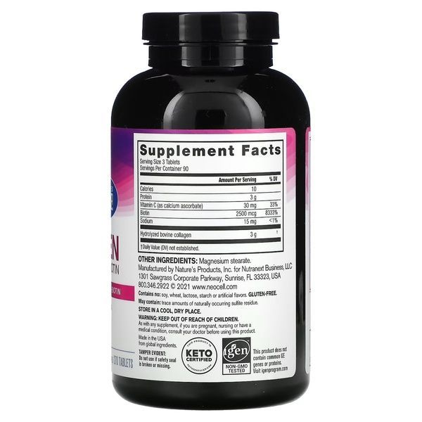 Супер Коллаген с Витамином C и Биотином, Super Collagen + Vitamin C & Biotin, NeoCell, 270 таблеток,  Neocell фото