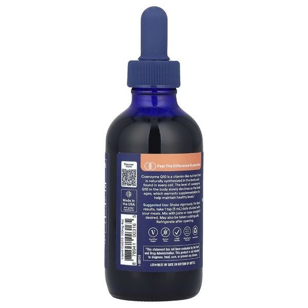 Коэнзим Q10 в каплях, 100 мг, вкус мандарина, Liquid CoQ10, Trace, 118 мл,  Trace фото