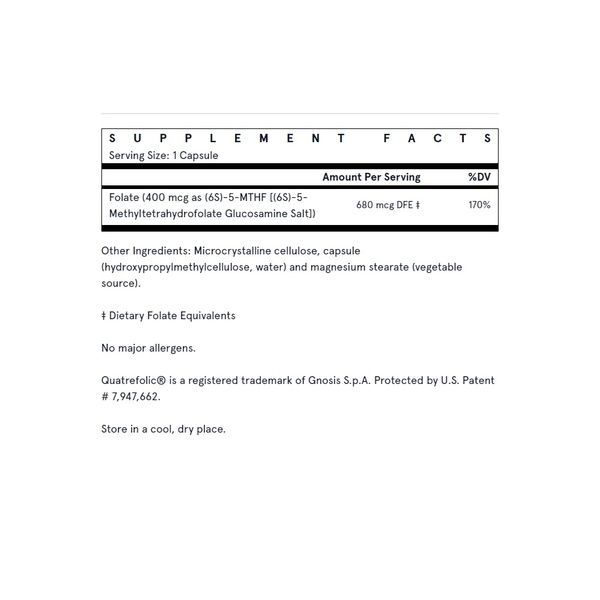 Метил Фолієва Кислота (Метилфолат) 400 мкг, Methyl Folate, Jarrow Formulas, 60 вегетаріанських капсул,  Jarrow Formulas фото