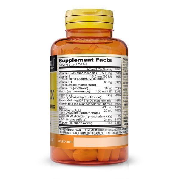 B-комплекс от стресса с антиоксидантами и цинком, Stress B-Complex With Antioxidants + Zinc, Mason Natural, 60 таблеток,  Mason Natural фото