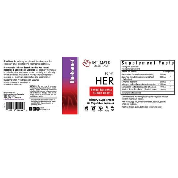 Комплекс Для Неї, Intimate Essentials For Her Sexual Response And Libido Boost, Bluebonnet Nutrition, 60 капсул,  Bluebonnet Nutrition фото