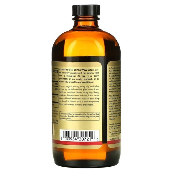 L-Карнітин, 1500 мг, смак лимону, L-Carnitine, Solgar, 473мл,  Solgar фото