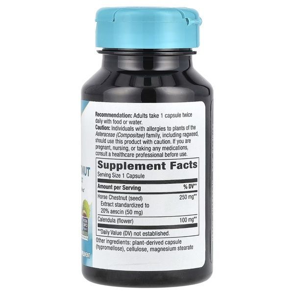 Кінський каштан, преміум екстракт, 250 мг, Horse Chestnut, Premium Extract, Nature's Way, 90 вегетаріанських капсул,  Nature's Way фото