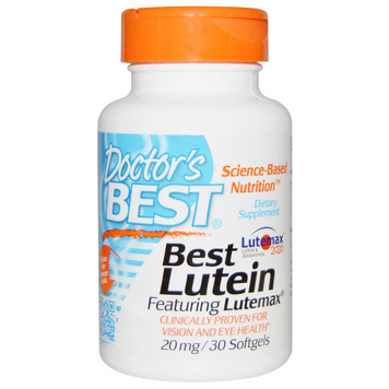 Лютеїн 20мг, Lutemax, Doctor's Best, 30 желатинових капсул,  Doctor's Best фото