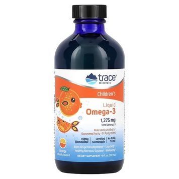 Омега-3 для детей, 1275 мг, вкус апельсина, Children's Liquid Omega-3, Trace, 237 мл,  Trace фото