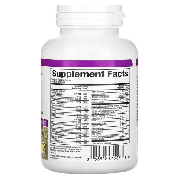 УЦІНКА Мультивітаміни для жінок 50+, MultiFactors, Women's 50+, Natural Factors, 90 вегетаріанських капсул (вм'ятина),  Natural Factors фото
