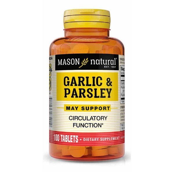 Чеснок и петрушка, Garlic & Parsley, Mason Natural, 100 таблеток,  Mason Natural фото