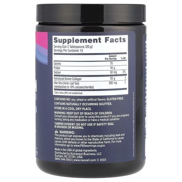 Супер коллаген с алоэ, Тип 1&3, Super Collagen Powder With Aloe, NeoCell, 284 гр (10,6 унций),  Neocell фото