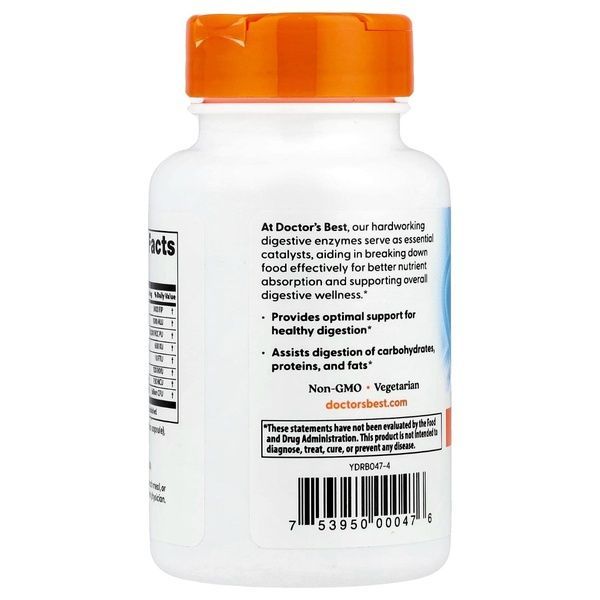 Пищеварительные ферменты вегетарианские, Digestive Enzymes, Doctor's Best, 90 капсул,  Doctor's Best фото