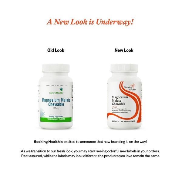 Магний малат, 100 мг, Magnesium Malate, Seeking Health, 100 жевательных таблеток,  Seeking Health фото