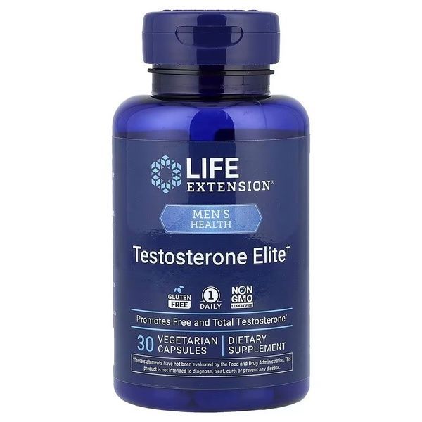 Чоловіче здоров'я, Men's Health, Testosterone Elite, Life Extension, 30 вегетаріанських капсул,  Life Extension фото